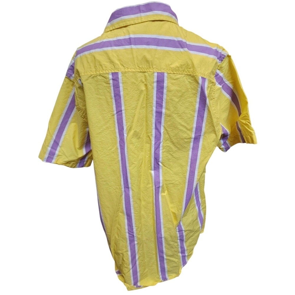 RipNDip Casual Button Front Shirt Size XL Yellow Stripe Unisex - Picture 4 of 10